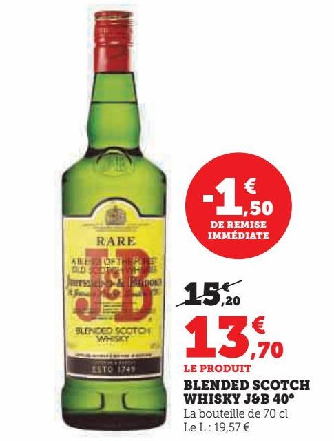 Blended Scotch whisky J&B 40ª