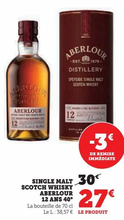 single malt scotch whisky  aberlour 12 ans 40ª