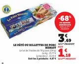 LE PÂTÉ OU RILLETTES DE PORC HENAFF offre à 3,69€ sur Super U