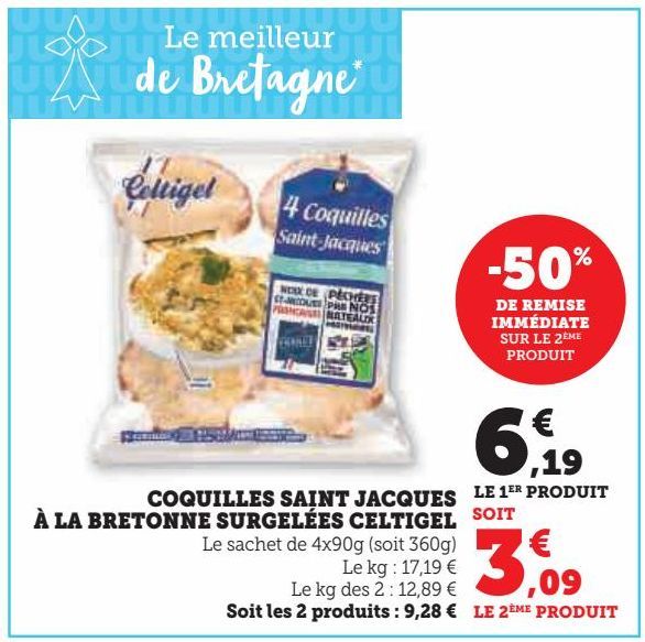 COQUILLES SAINT JACQUES A LA BRETONNE SURGELEES CELTIGEL 