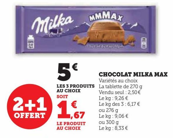 CHOCOLAT MILKA MAX