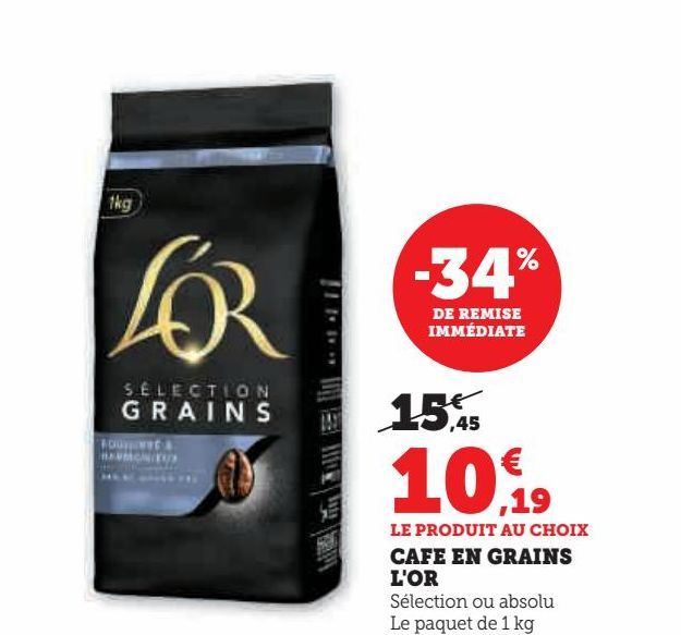 CAFE EN GRAINS L'OR