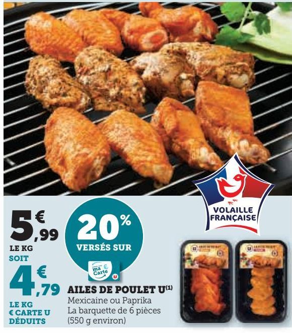 AILES DE POULET U 