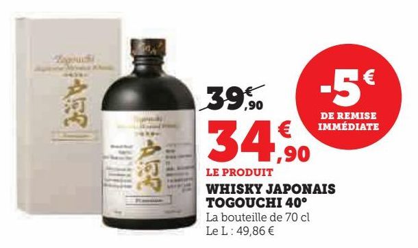 WHISKY JAPONAIS TOGOUCHI 40°