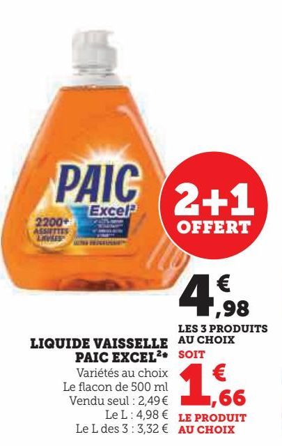 LIQUIDE VAISSELLE PAIC EXCEL2