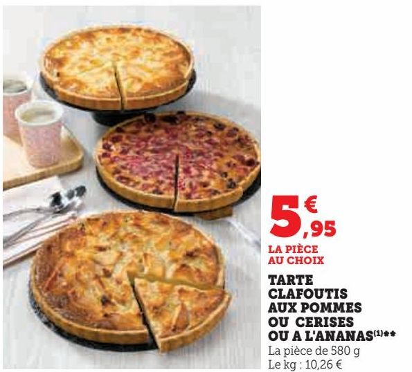 TARTE CLAFOUTIS AUX POMMES OU CERISES OU A L'ANANAS 