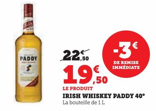 IRISH WHISKEY PADDY 40°