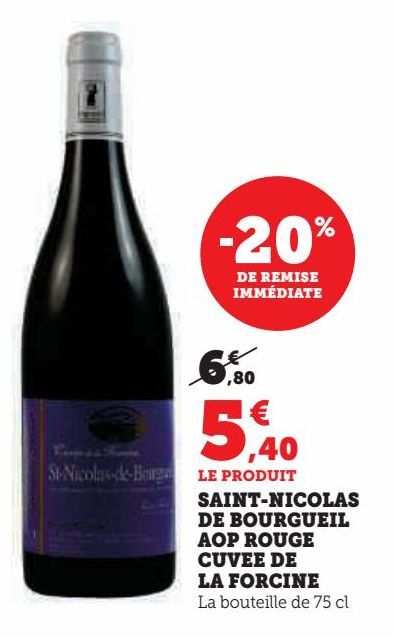 SAINT-NICOLAS DE BOURGUEIL AOP ROUGE CUVEE DE LA FORCINE 