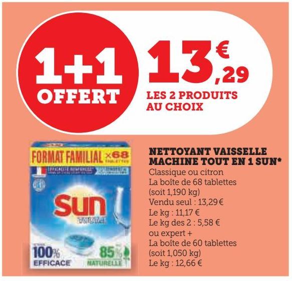 NETTOYANT VAISSELLE MACHINE TOUT EN 1 SUN