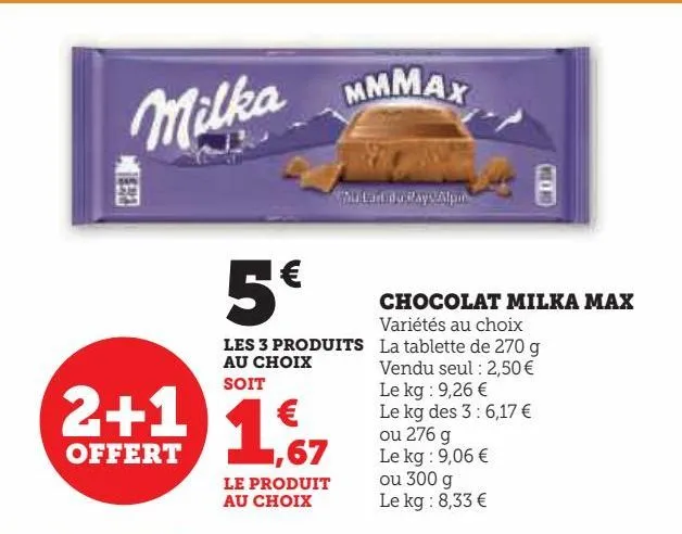 chocolats milka max