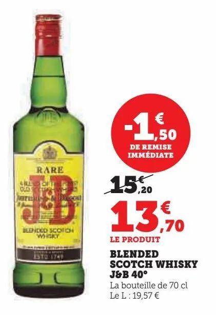 blended scotch whisky j&b 40ª