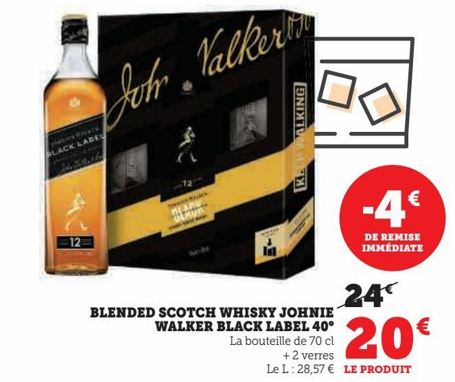 Blended scotch whisky Johnnie Walker black label 40ª