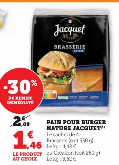 pain pour burger nature Jacquet