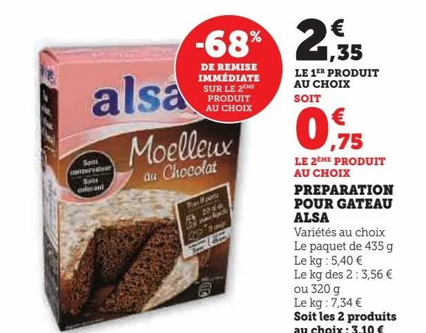 préparation pour gâteau alsa