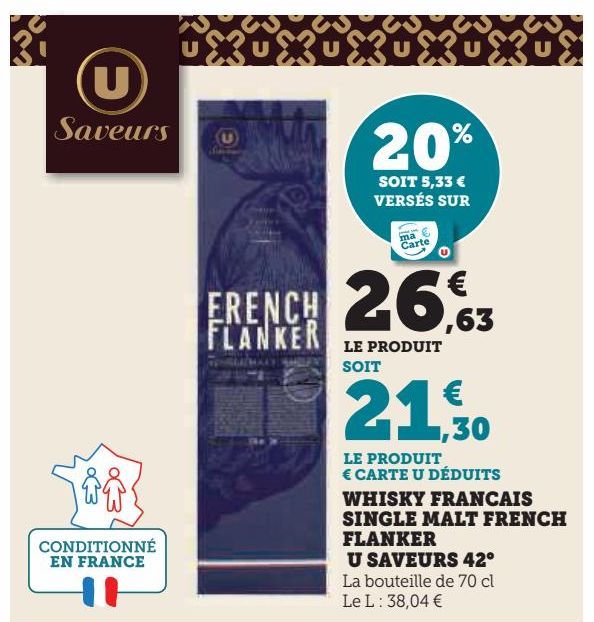 whisky francais single malt french flanker U saveurs 42ª