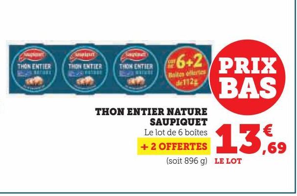 THON ENTIER NATURE  SAUPIQUET