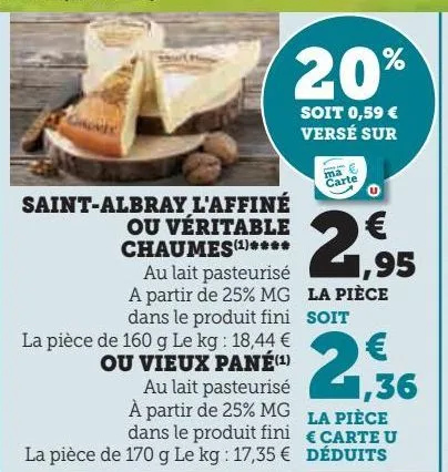 saint-albray l'affiné  ou véritable  chaumes ou vieux pané