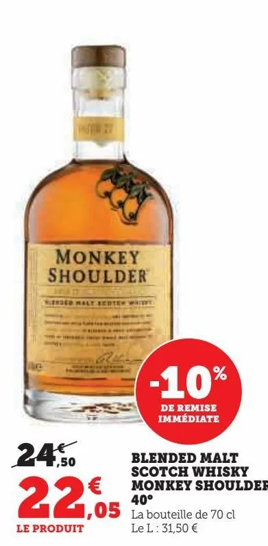blended malt scotch whisky monkey shoulder 40°
