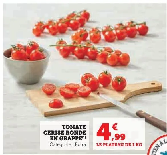 tomate cerise ronde en grappe