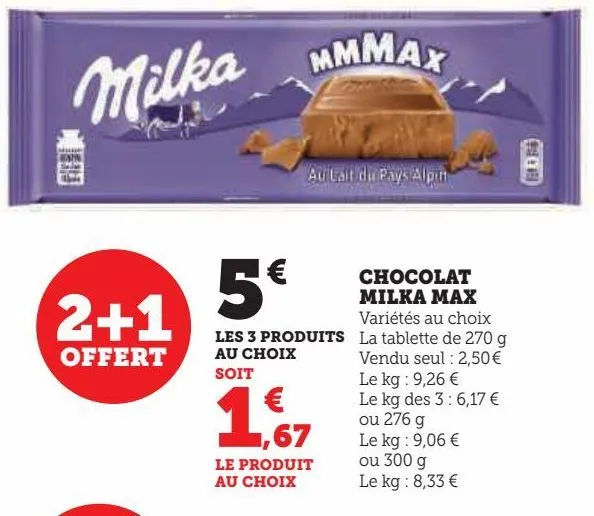 chocolat milka max