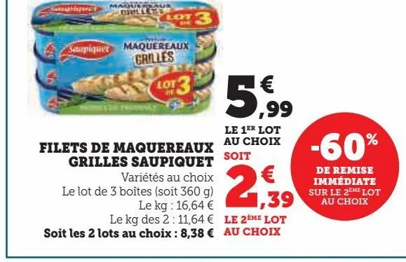 filets de maquereaux grillées  saupiquet