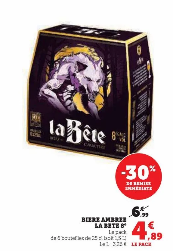 bière ambrée la bête 8°