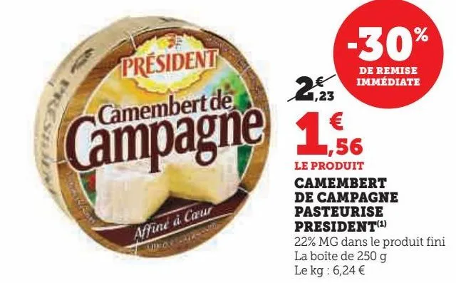 camembert de campagne pasteurise président