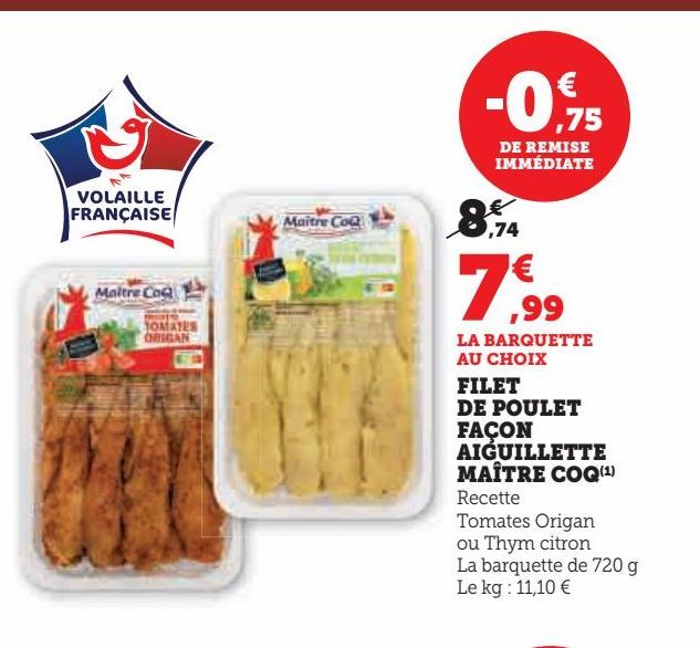 filets de poulet Maître Coq