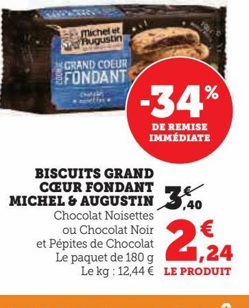 biscuits grand cœur fondant Michel & Augustin 