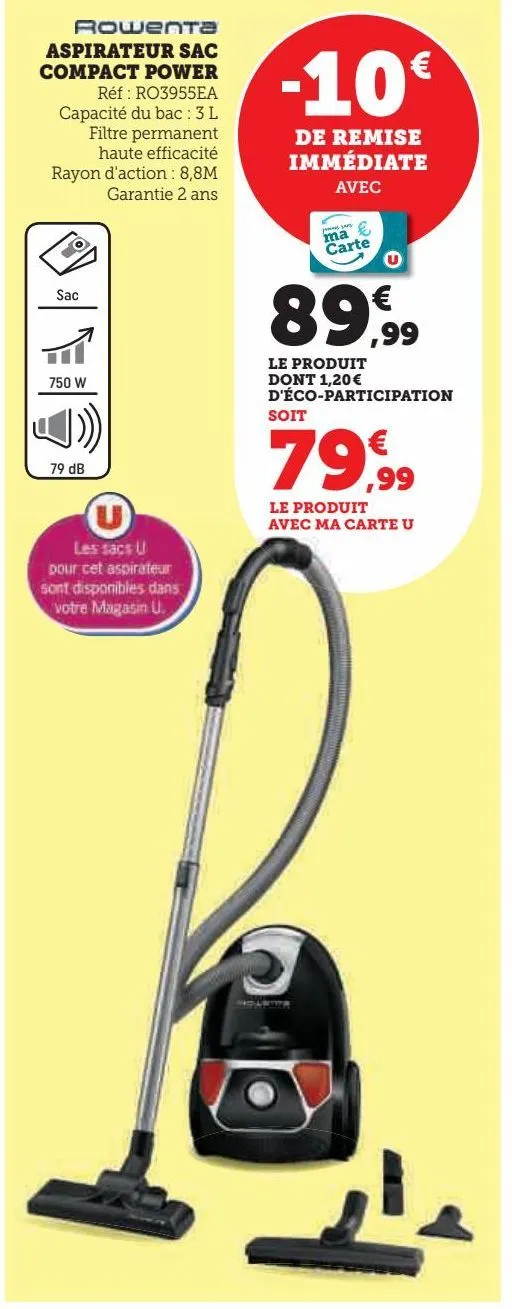 aspirateur sans compact power 