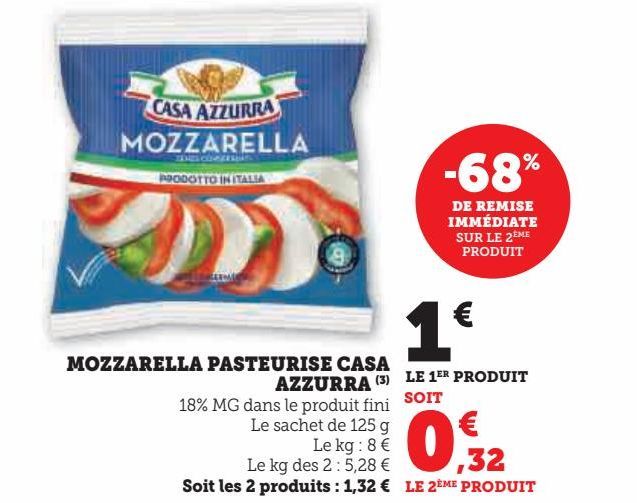 mozzarella pasteurise Casa Azzurra