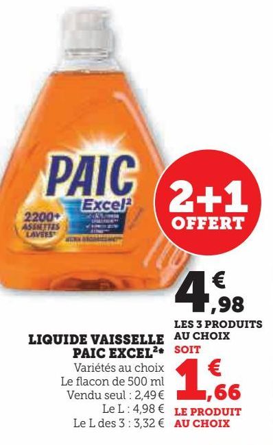 liquide vaisselle Paic excel 