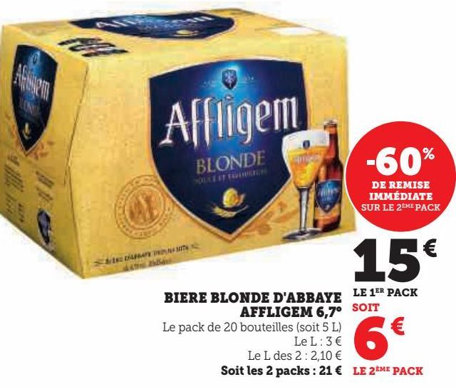 bière blonde d'abbaye Affligem 6.7°