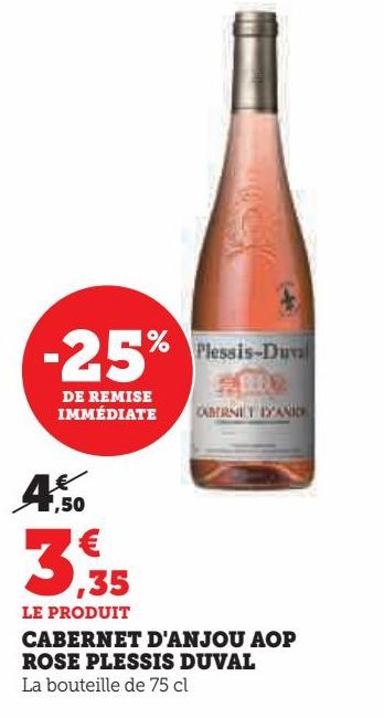 cabernet d'Anjou AOP rose plessis duval 