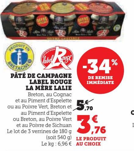 pâté de compagne label rouge la mère lalie