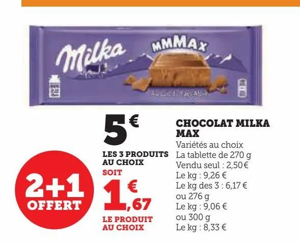 chocolat milka max