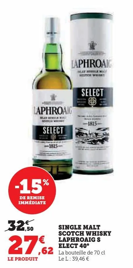 single malt scotch whisky laphroaig select 40