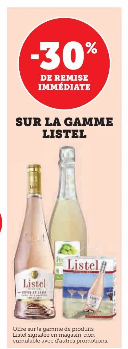 sur la gamme listel