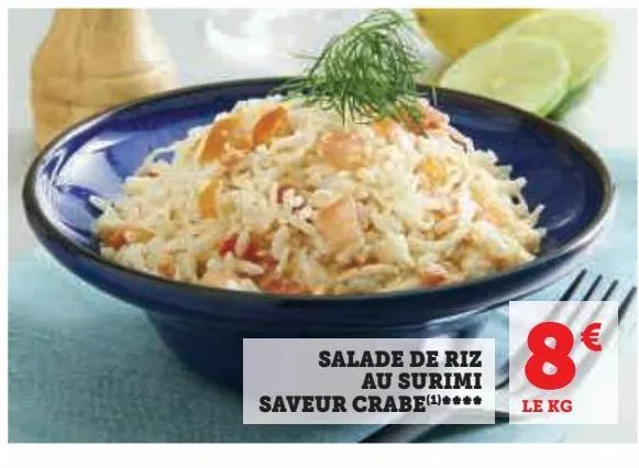 salade de riz au surimi saveur crabe