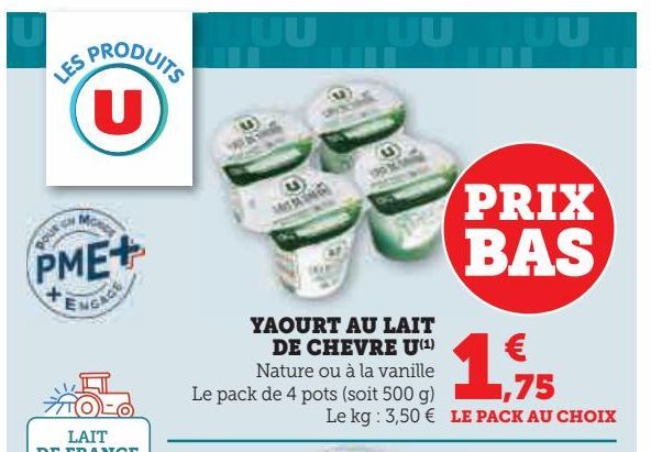 YAOURT AU LAIT DE CHEVRE U 