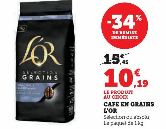 CAFE EN GRAINS L'OR 