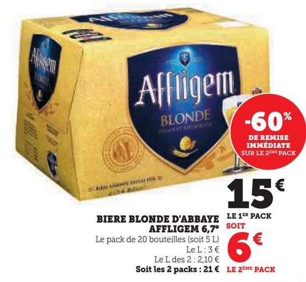 BIERE BLONDE D'ABBAYE AFFLIGEM 6.7°