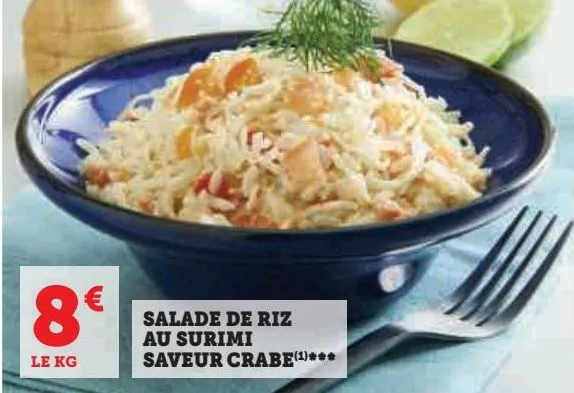 salade de riz au surimi saveur crabe 