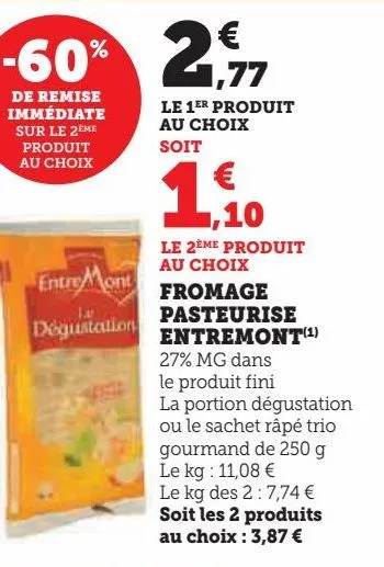 fromage pasteurise entremont