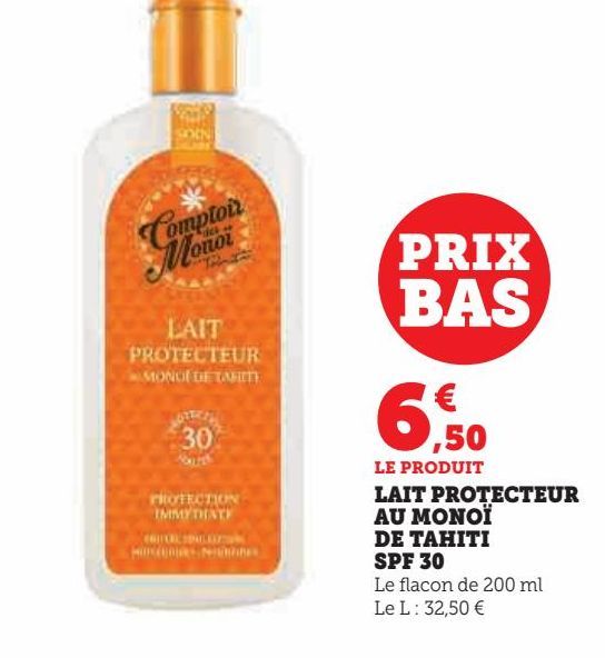 LAIT PROTECTEUR AU MONOI DE TAHITI SPF 30