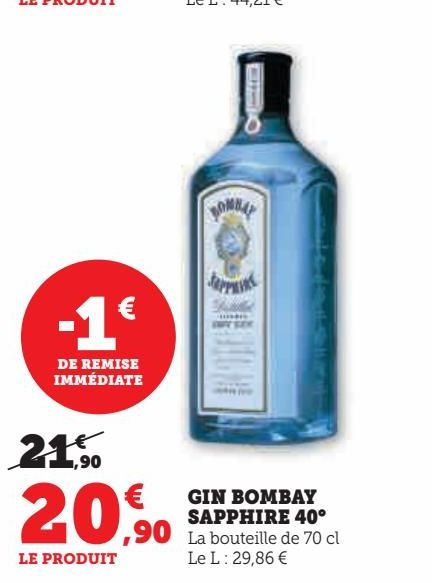 GIN BOMBAY SAPPHIRE 40°