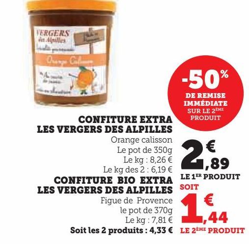 CONFITURE EXTRA LES VERGERS DES ALPILLES CONFITURE BIO EXTRA LES VERGERS DES ALPILLES 