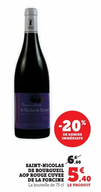 saint-nicolas de bourgueil aop rouge cuvee de la forcine