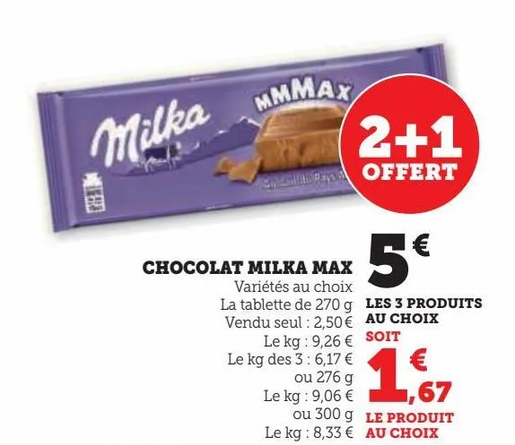 chocolats milka max