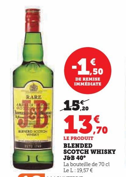 Blended scotch whisky J&B 40ª
